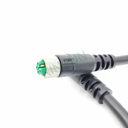 M12 L-kódú női kábel különböző látószögben